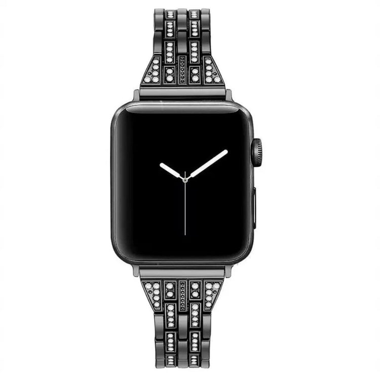 Helt vildt pænt Universal Apple Metal og Rhinsten Rem - Sort#serie_1