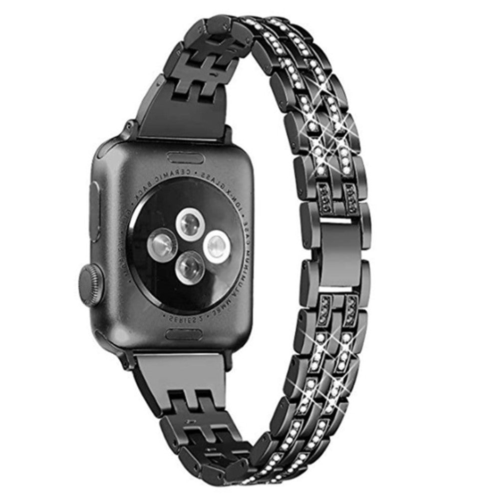 Helt vildt pænt Universal Apple Metal og Rhinsten Rem - Sort#serie_1