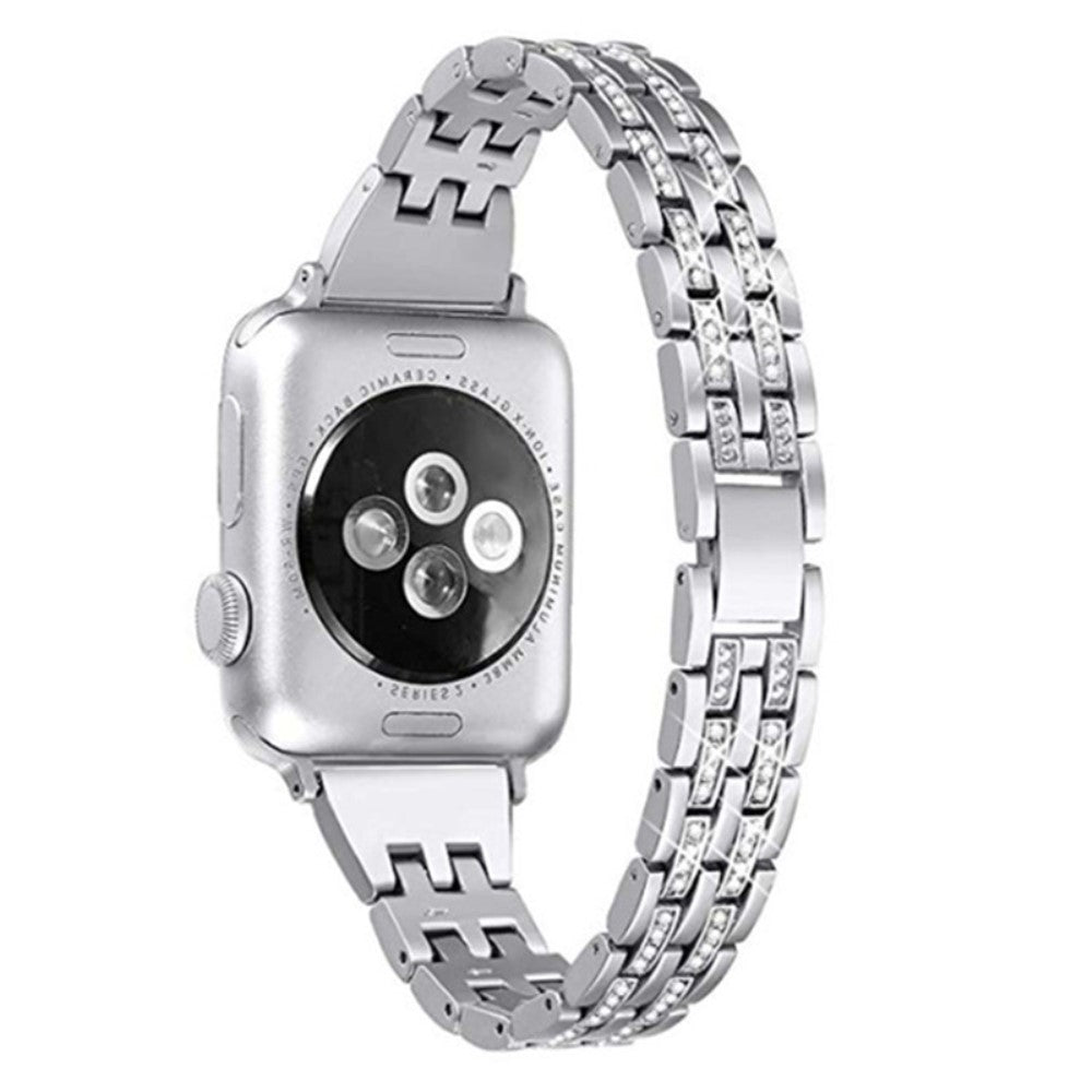 Helt vildt pænt Universal Apple Metal og Rhinsten Rem - Sølv#serie_3