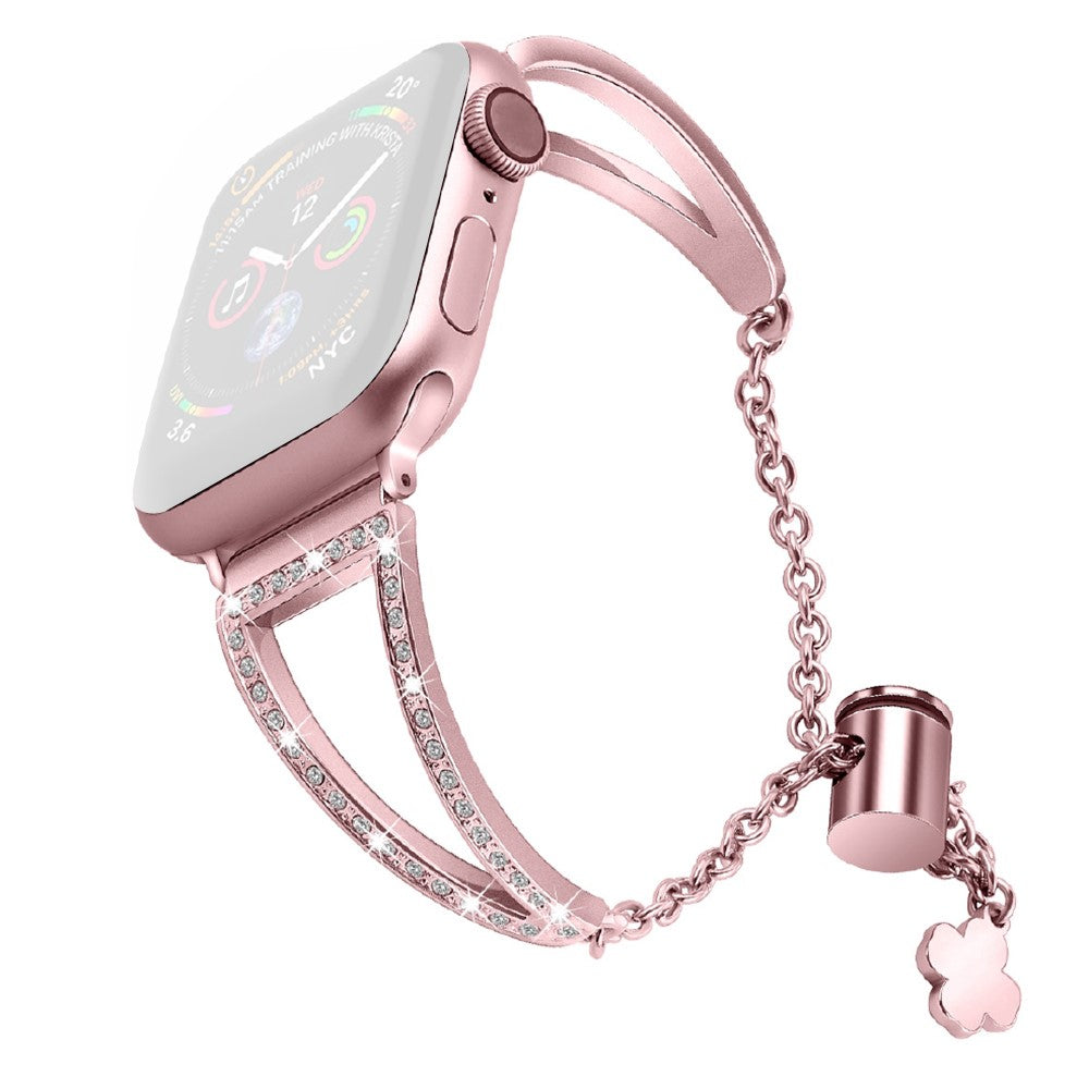 Mega skøn Universal Apple Metal og Rhinsten Rem - Pink#serie_1
