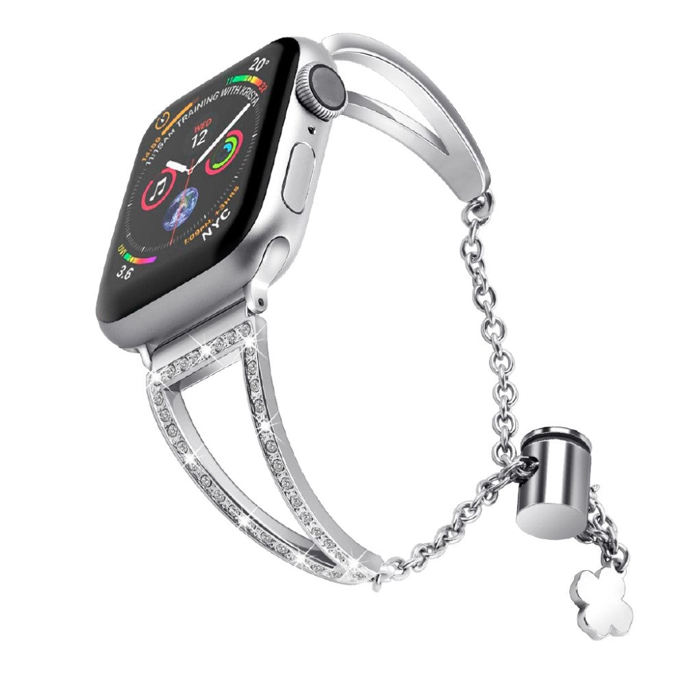 Mega skøn Universal Apple Metal og Rhinsten Rem - Sølv#serie_2
