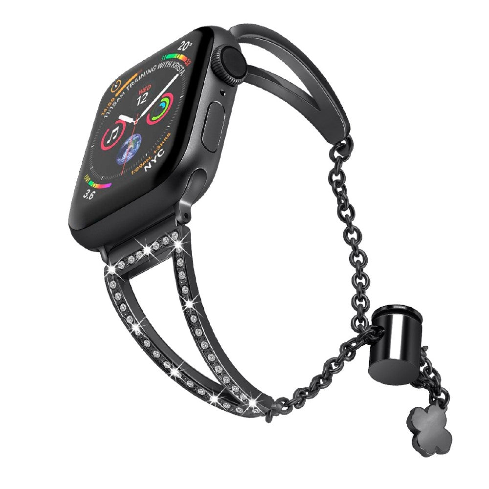 Mega skøn Universal Apple Metal og Rhinsten Rem - Sort#serie_3
