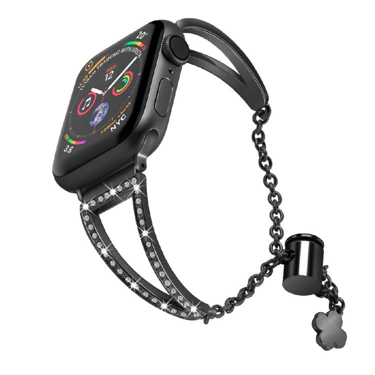 Mega skøn Universal Apple Metal og Rhinsten Rem - Sort#serie_3