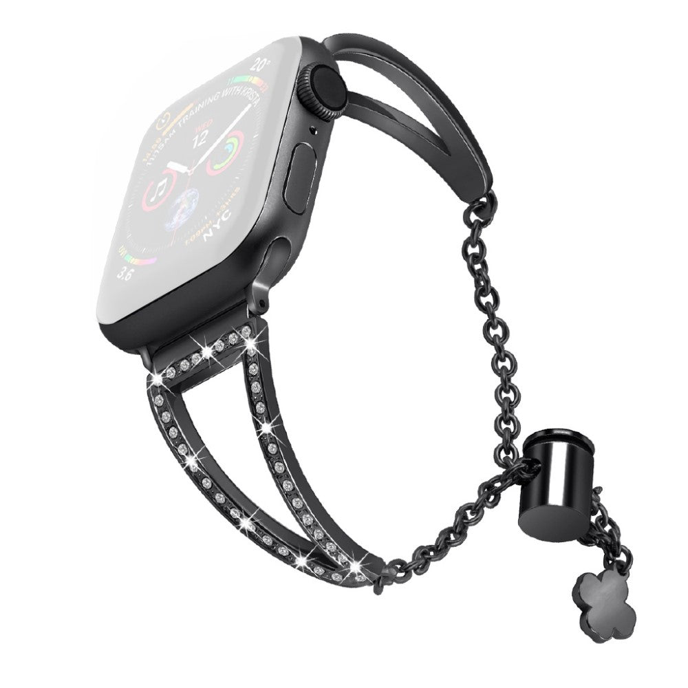 Mega skøn Universal Apple Metal og Rhinsten Rem - Sort#serie_3