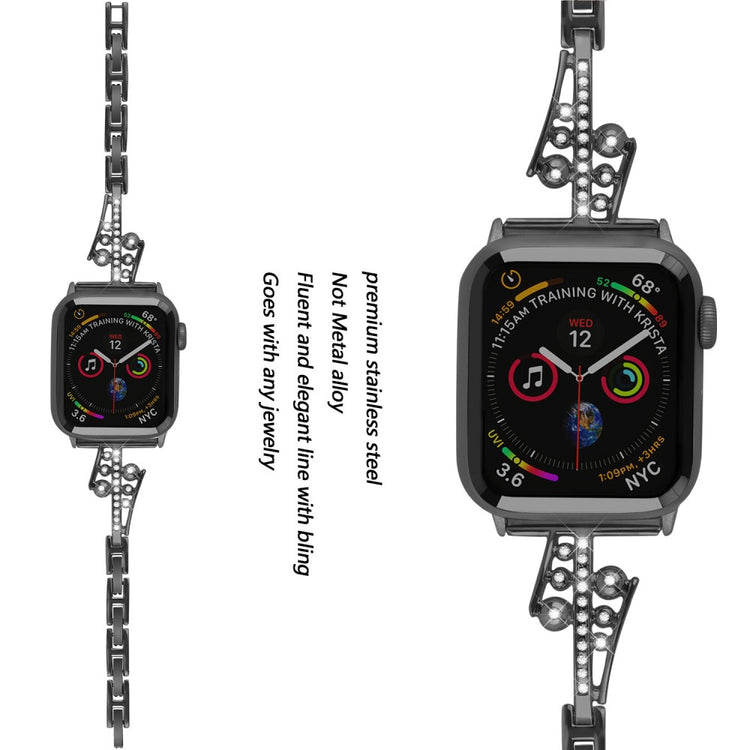 Helt vildt fint Universal Apple Metal og Rhinsten Rem - Sort#serie_1