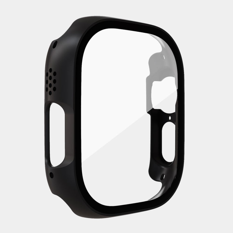 Mega Flot Apple Watch Ultra Cover med Skærmbeskytter i Plastik og Hærdet Glas - Sort#serie_1