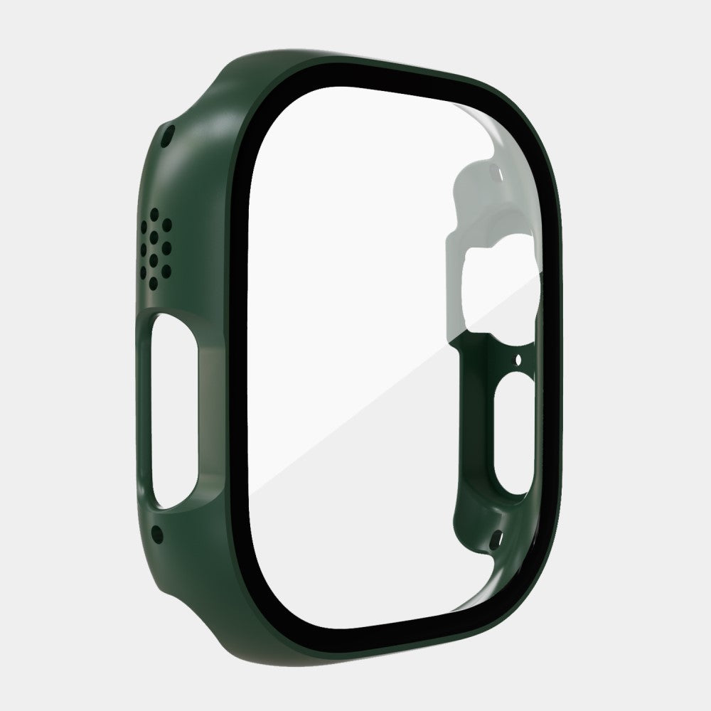 Mega Flot Apple Watch Ultra Cover med Skærmbeskytter i Plastik og Hærdet Glas - Grøn#serie_3