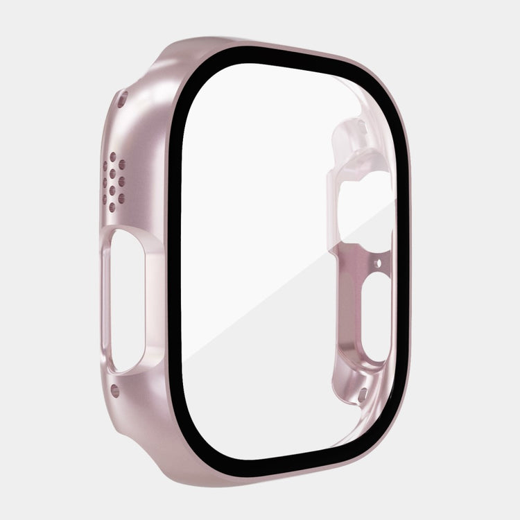 Mega Flot Apple Watch Ultra Cover med Skærmbeskytter i Plastik og Hærdet Glas - Pink#serie_5