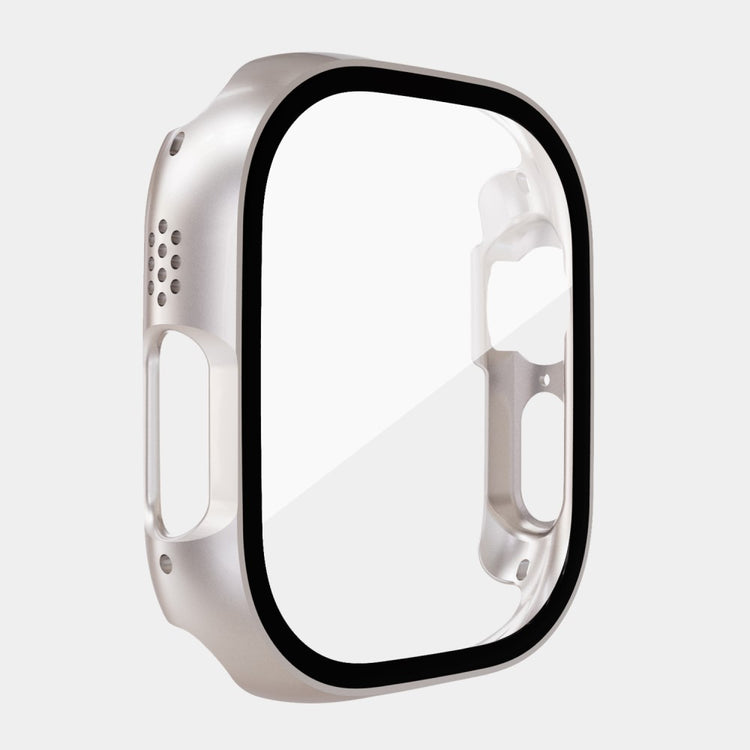 Mega Flot Apple Watch Ultra Cover med Skærmbeskytter i Plastik og Hærdet Glas - Sølv#serie_6