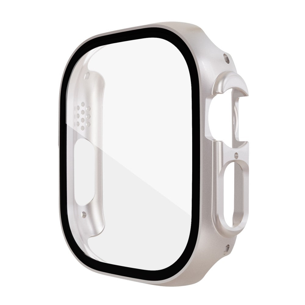 Mega Flot Apple Watch Ultra Cover med Skærmbeskytter i Plastik og Hærdet Glas - Sølv#serie_6