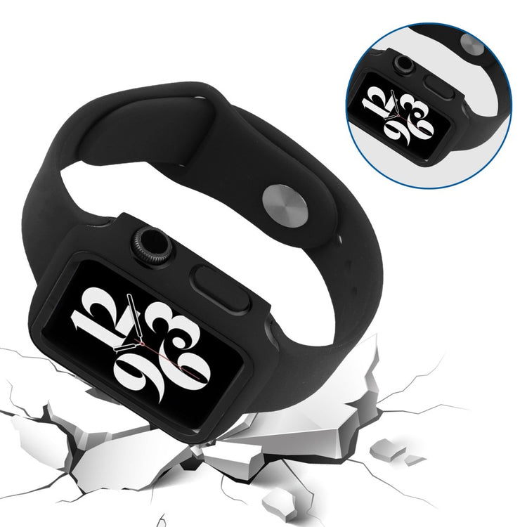 Apple Watch Ultra Plastik Rem med Cover og Hærdet Glas - Sort#serie_1