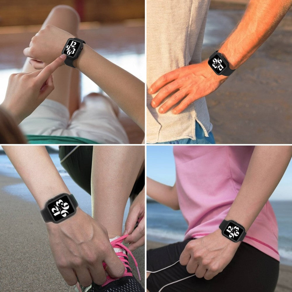 Apple Watch Ultra Plastik Rem med Cover og Hærdet Glas - Sort#serie_1
