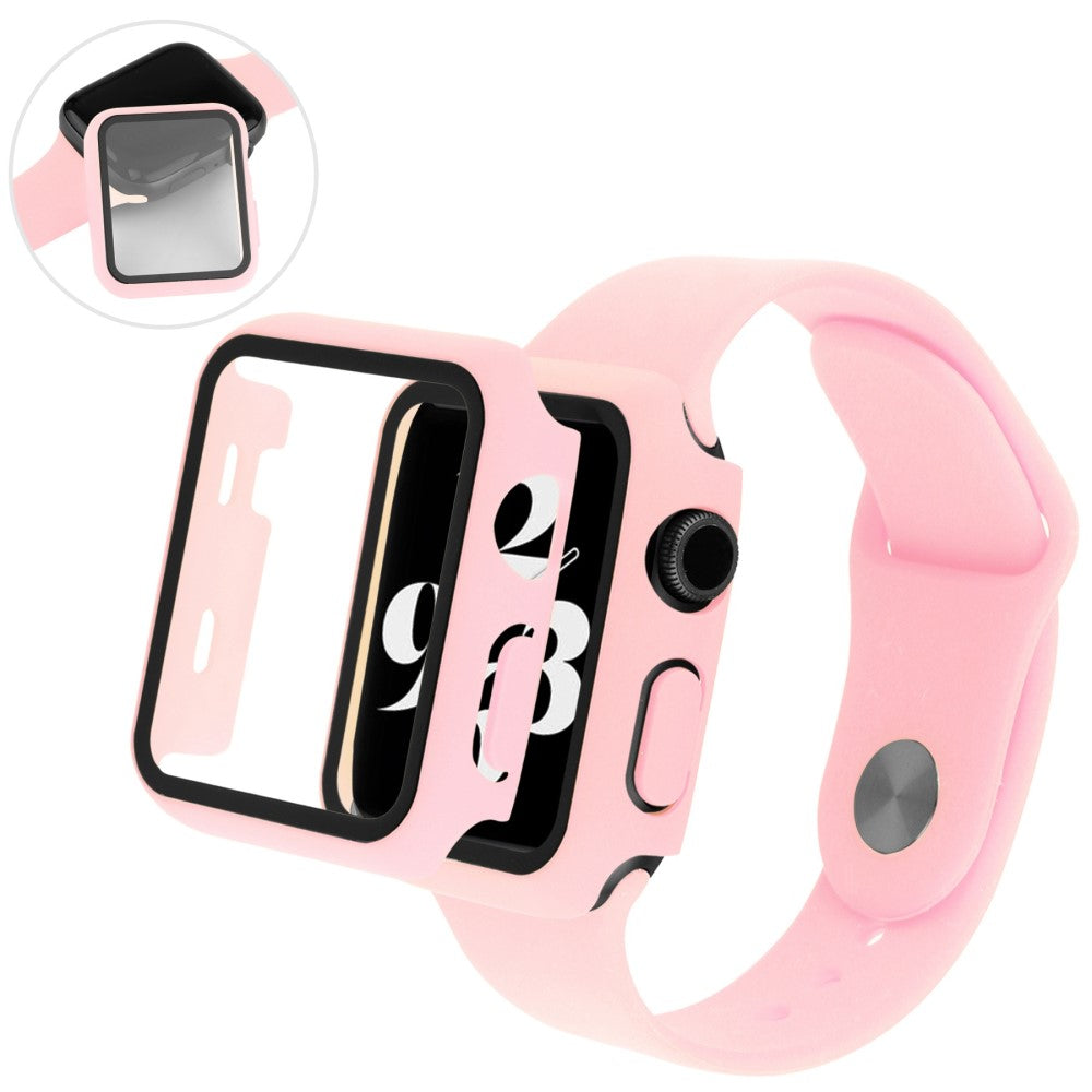 Apple Watch Ultra Plastik Rem med Cover og Hærdet Glas - Pink#serie_11
