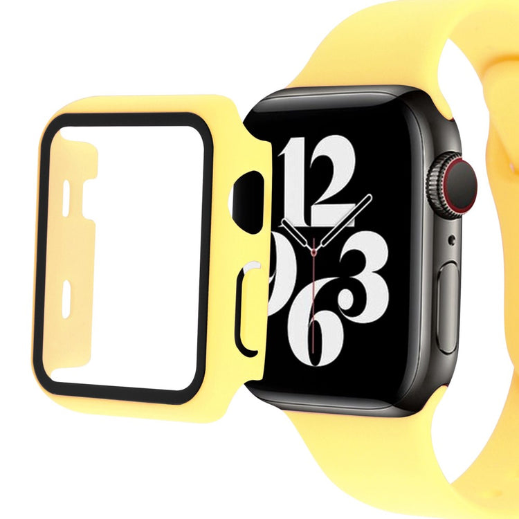 Apple Watch Ultra Plastik Rem med Cover og Hærdet Glas - Gul#serie_12