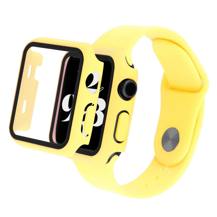 Apple Watch Ultra Plastik Rem med Cover og Hærdet Glas - Gul#serie_12