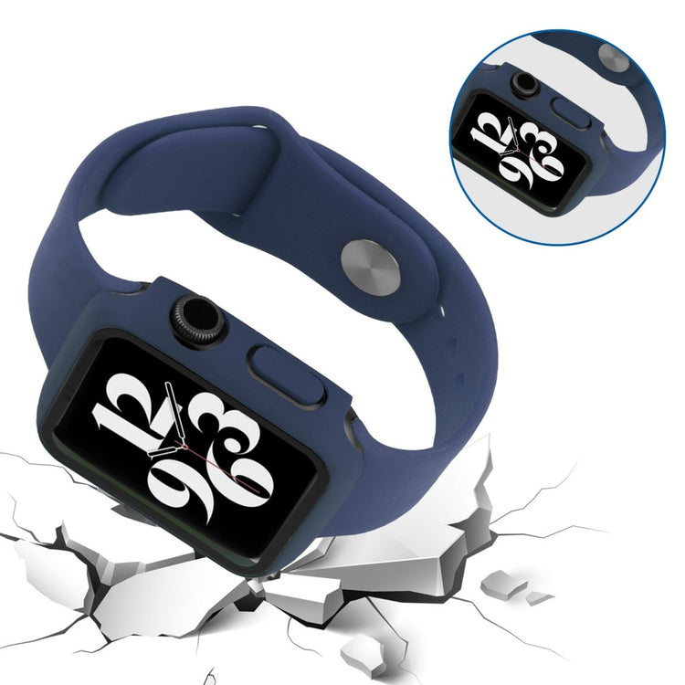 Apple Watch Ultra Plastik Rem med Cover og Hærdet Glas - Blå#serie_13