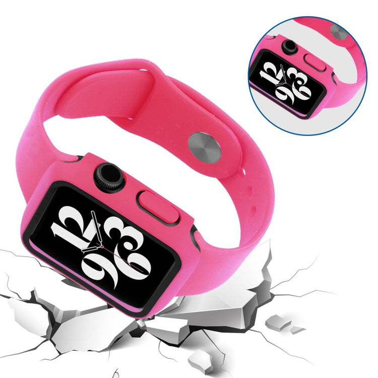 Apple Watch Ultra Plastik Rem med Cover og Hærdet Glas - Pink#serie_14