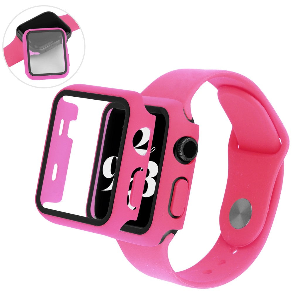 Apple Watch Ultra Plastik Rem med Cover og Hærdet Glas - Pink#serie_14