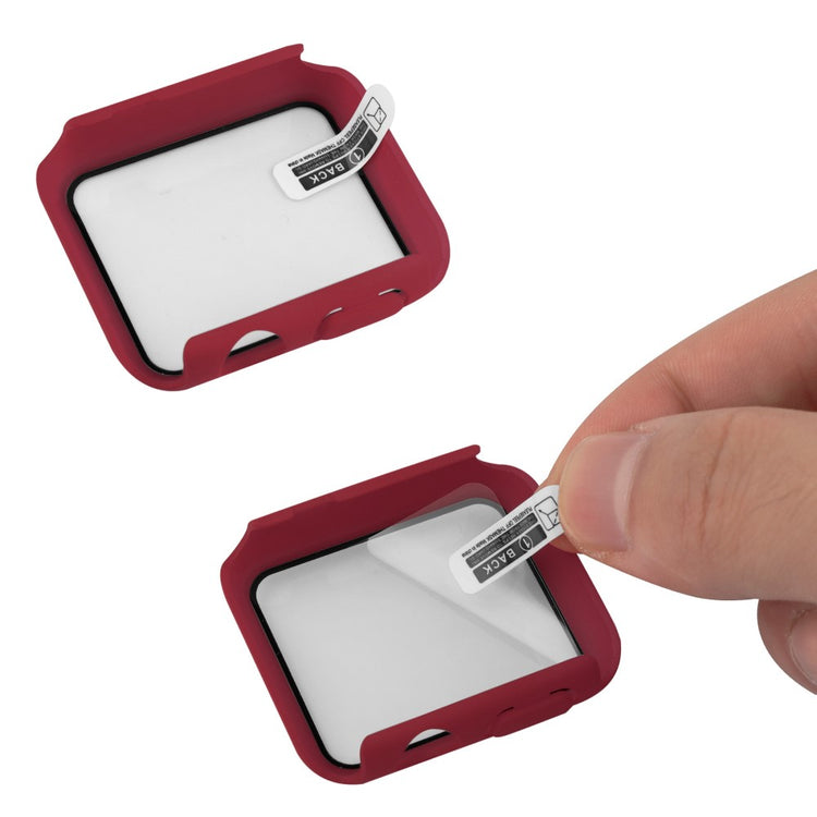 Apple Watch Ultra Plastik Rem med Cover og Hærdet Glas - Rød#serie_3