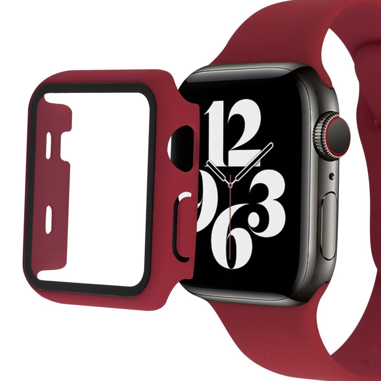 Apple Watch Ultra Plastik Rem med Cover og Hærdet Glas - Rød#serie_3
