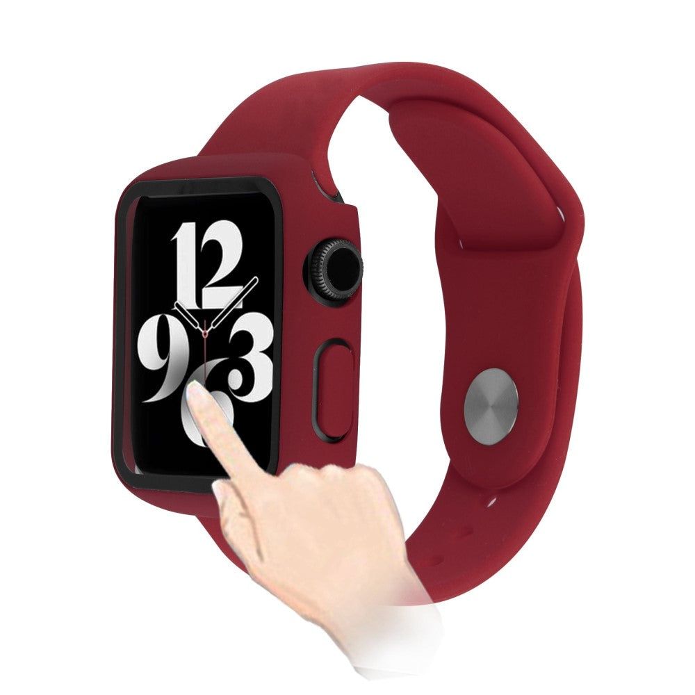 Apple Watch Ultra Plastik Rem med Cover og Hærdet Glas - Rød#serie_3