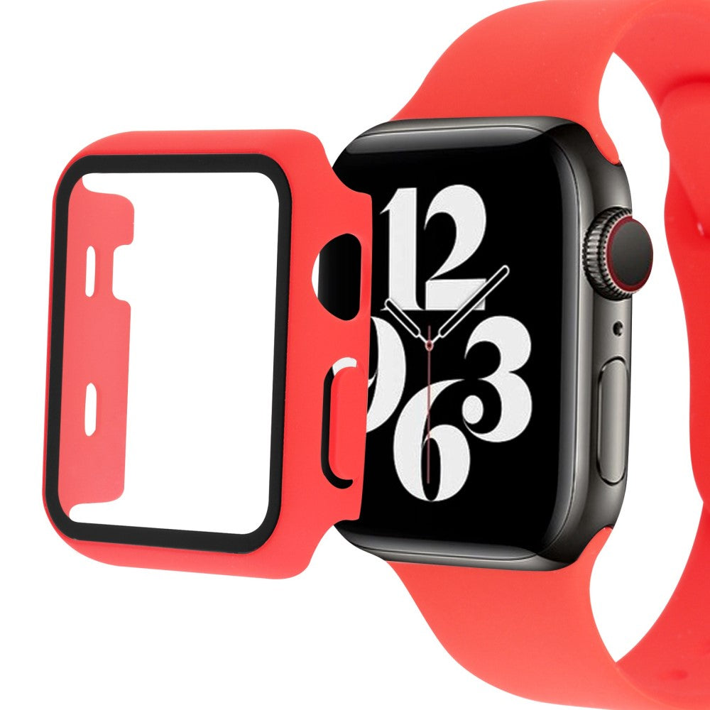 Apple Watch Ultra Plastik Rem med Cover og Hærdet Glas - Rød#serie_4