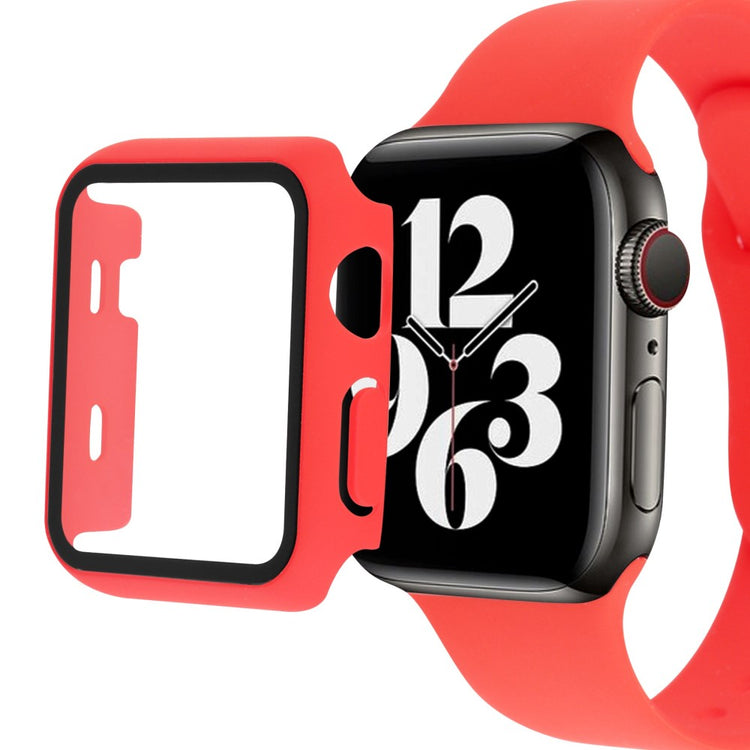 Apple Watch Ultra Plastik Rem med Cover og Hærdet Glas - Rød#serie_4