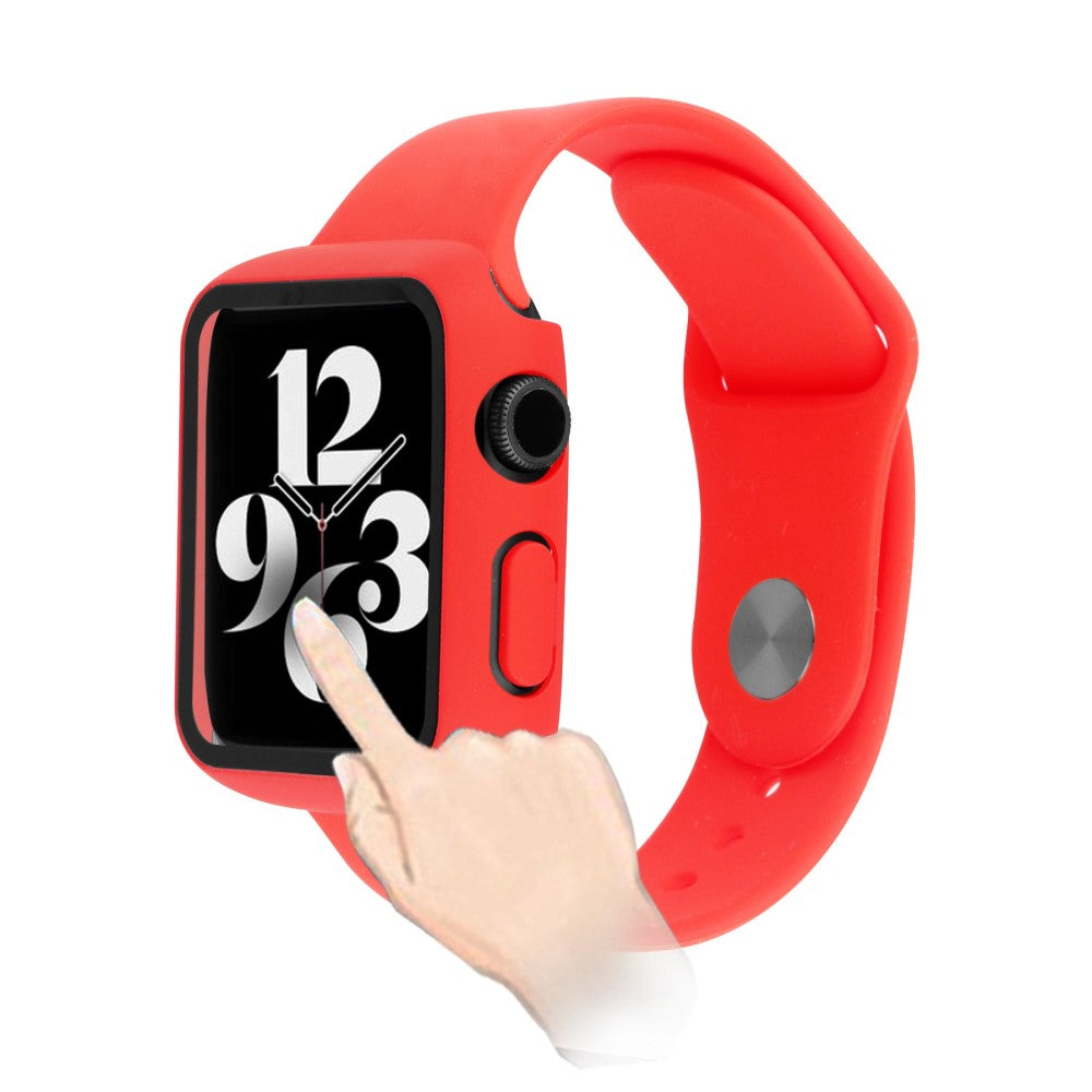 Apple Watch Ultra Plastik Rem med Cover og Hærdet Glas - Rød#serie_4