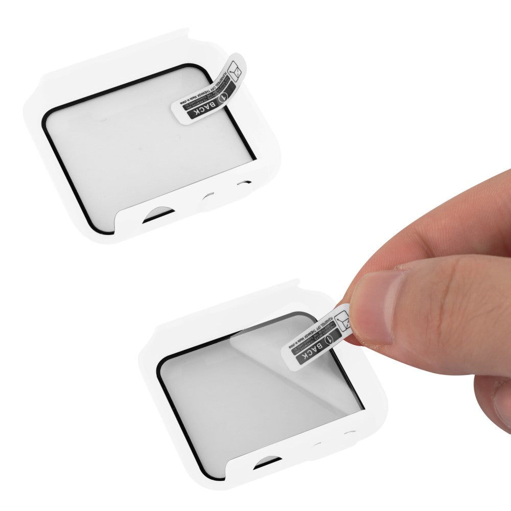 Apple Watch Ultra Plastik Rem med Cover og Hærdet Glas - Hvid#serie_7