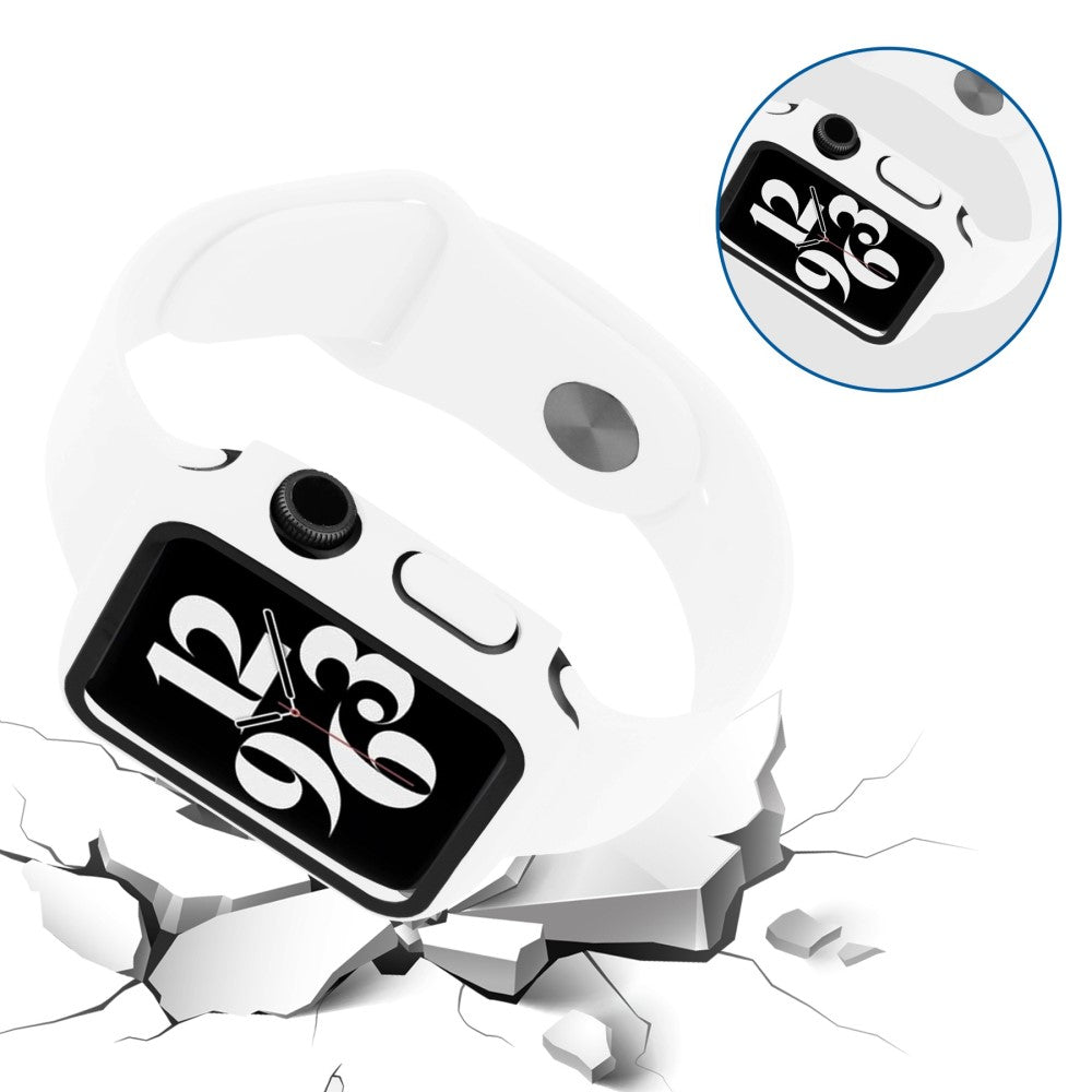 Apple Watch Ultra Plastik Rem med Cover og Hærdet Glas - Hvid#serie_7