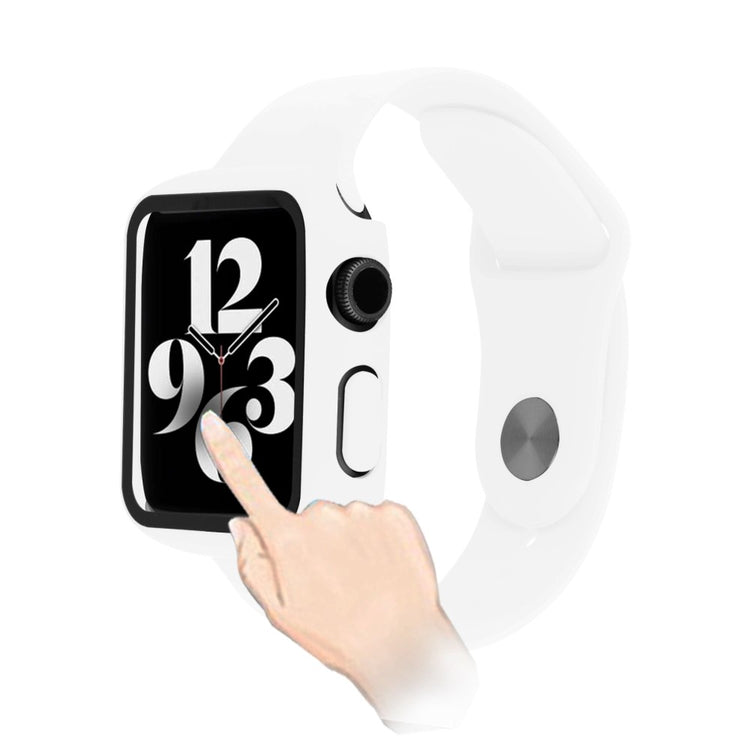 Apple Watch Ultra Plastik Rem med Cover og Hærdet Glas - Hvid#serie_7