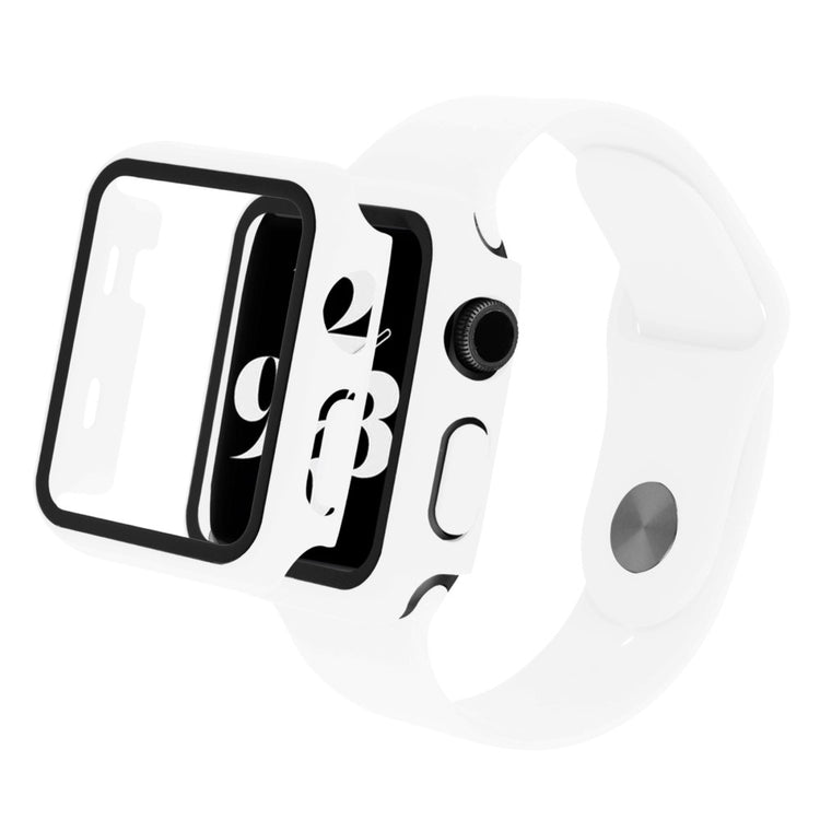 Apple Watch Ultra Plastik Rem med Cover og Hærdet Glas - Hvid#serie_7