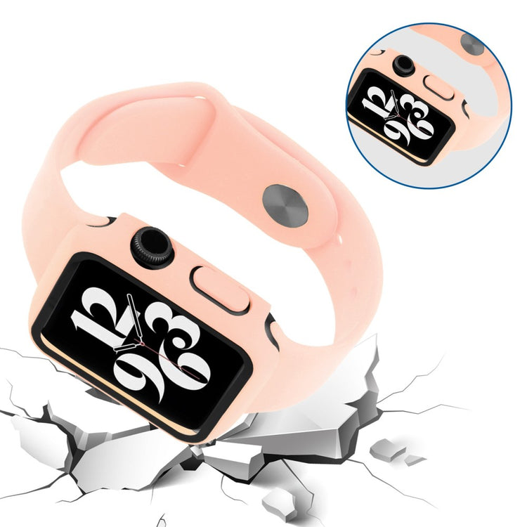 Apple Watch Ultra Plastik Rem med Cover og Hærdet Glas - Pink#serie_9