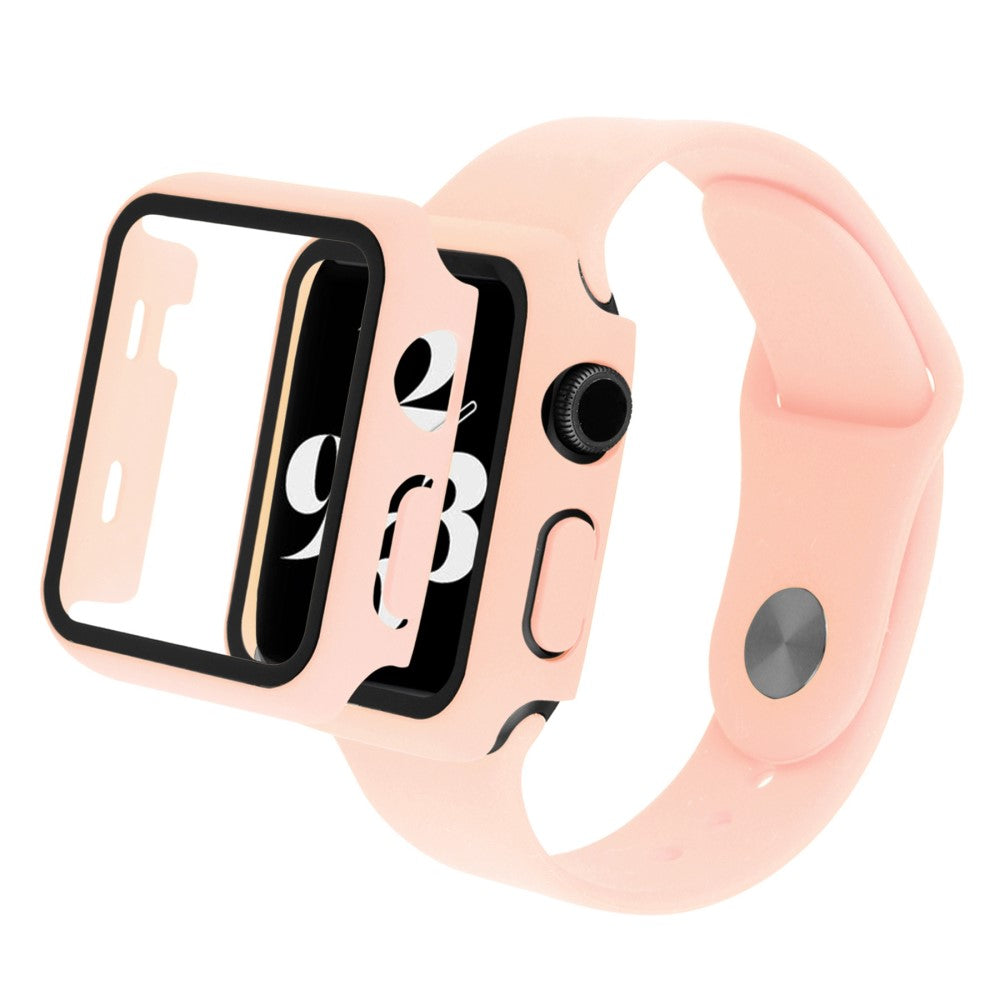 Apple Watch Ultra Plastik Rem med Cover og Hærdet Glas - Pink#serie_9