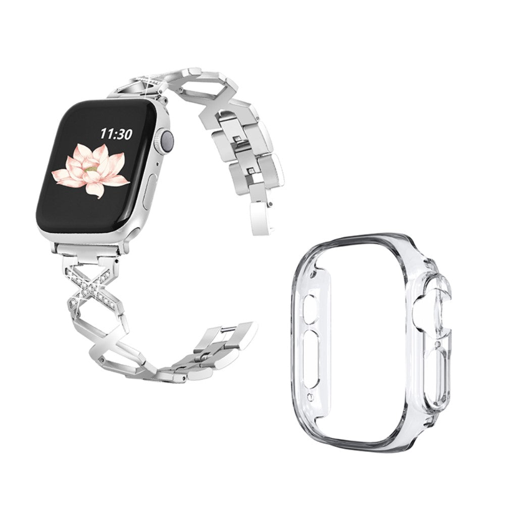 Apple Watch Ultra Metal Rem med Cover - Sølv#serie_5