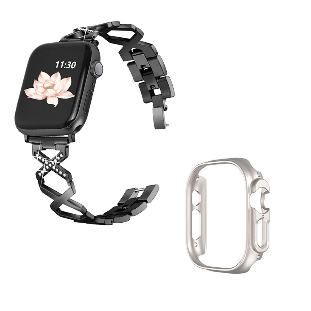 Apple Watch Ultra Metal Rem med Cover - Sort#serie_2