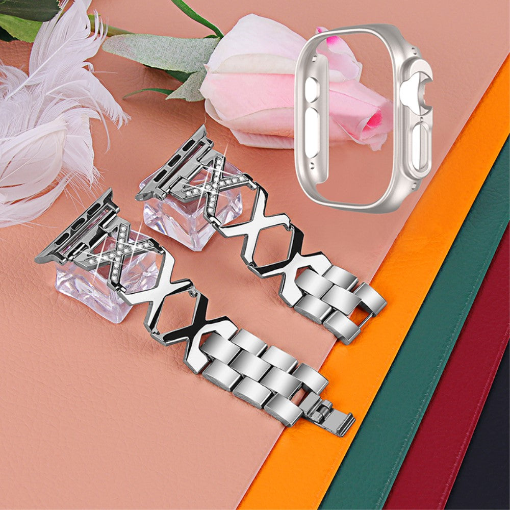 Apple Watch Ultra Metal Rem med Cover - Sølv#serie_5