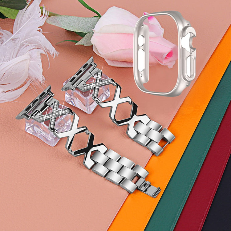 Apple Watch Ultra Metal Rem med Cover - Sølv#serie_5