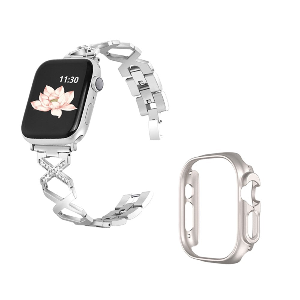 Apple Watch Ultra Metal Rem med Cover - Sølv#serie_5