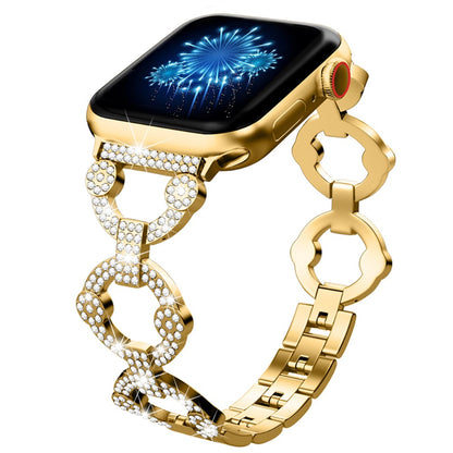 Vildt godt Universal Apple Rhinsten og Glas Rem - Guld#serie_2
