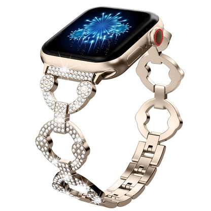 Vildt godt Universal Apple Rhinsten og Glas Rem - Guld#serie_4