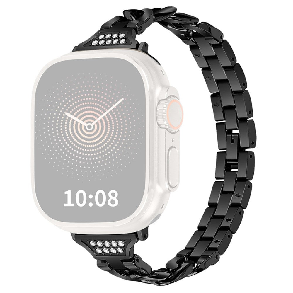 Vildt rart Universal Apple Metal og Rhinsten Rem - Sort#serie_1