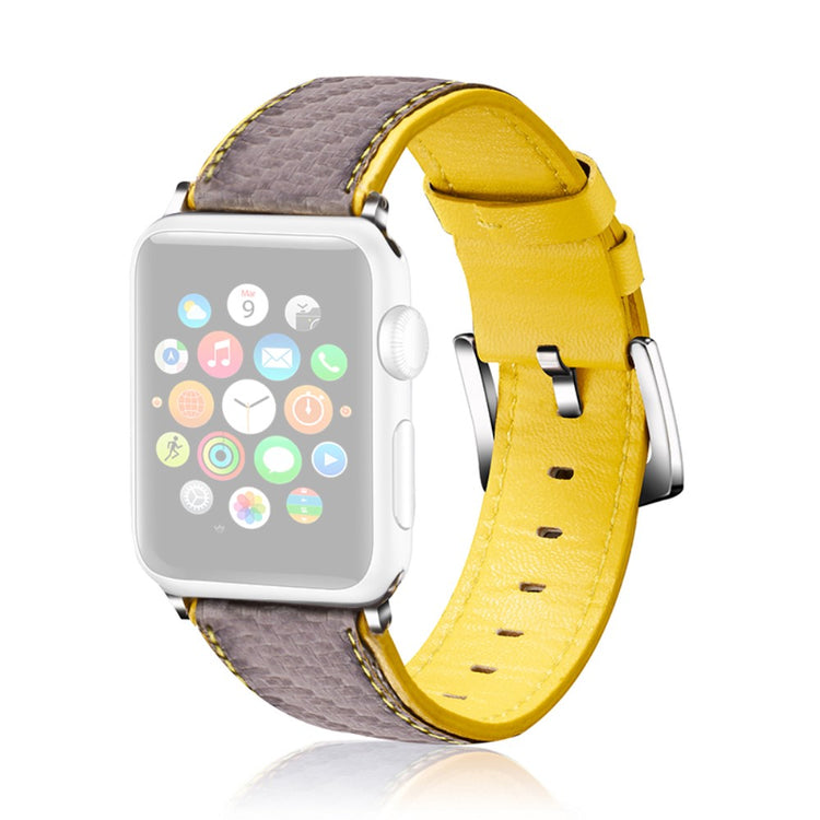 Meget fantastisk Universal Apple Ægte læder Rem - Gul#serie_2