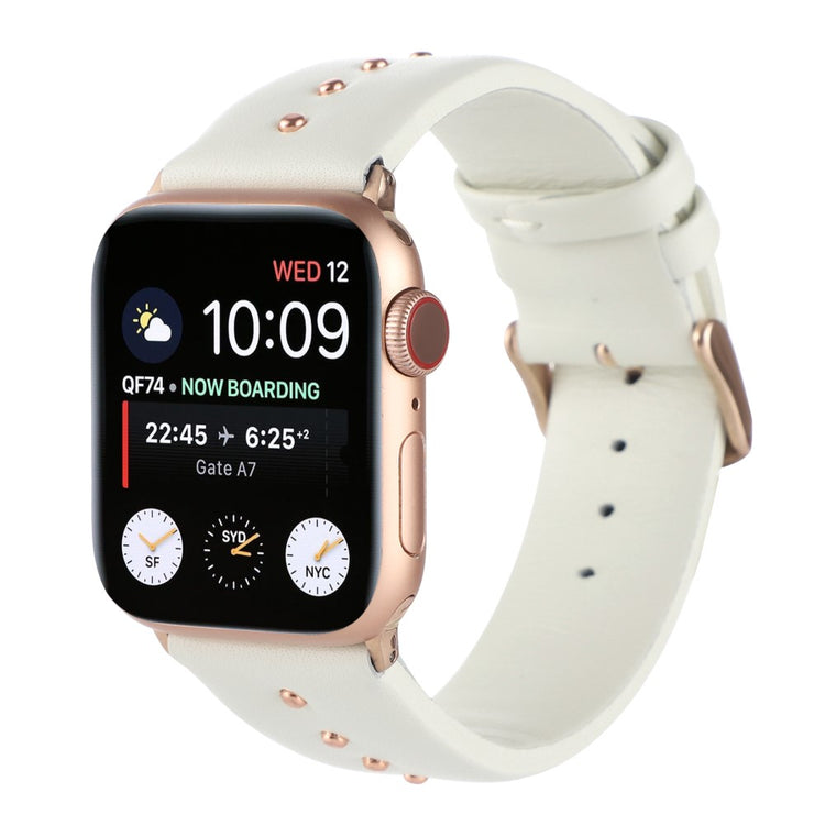 Meget Fantastisk Ægte Læder Universal Rem passer til Apple Smartwatch - Hvid#serie_4
