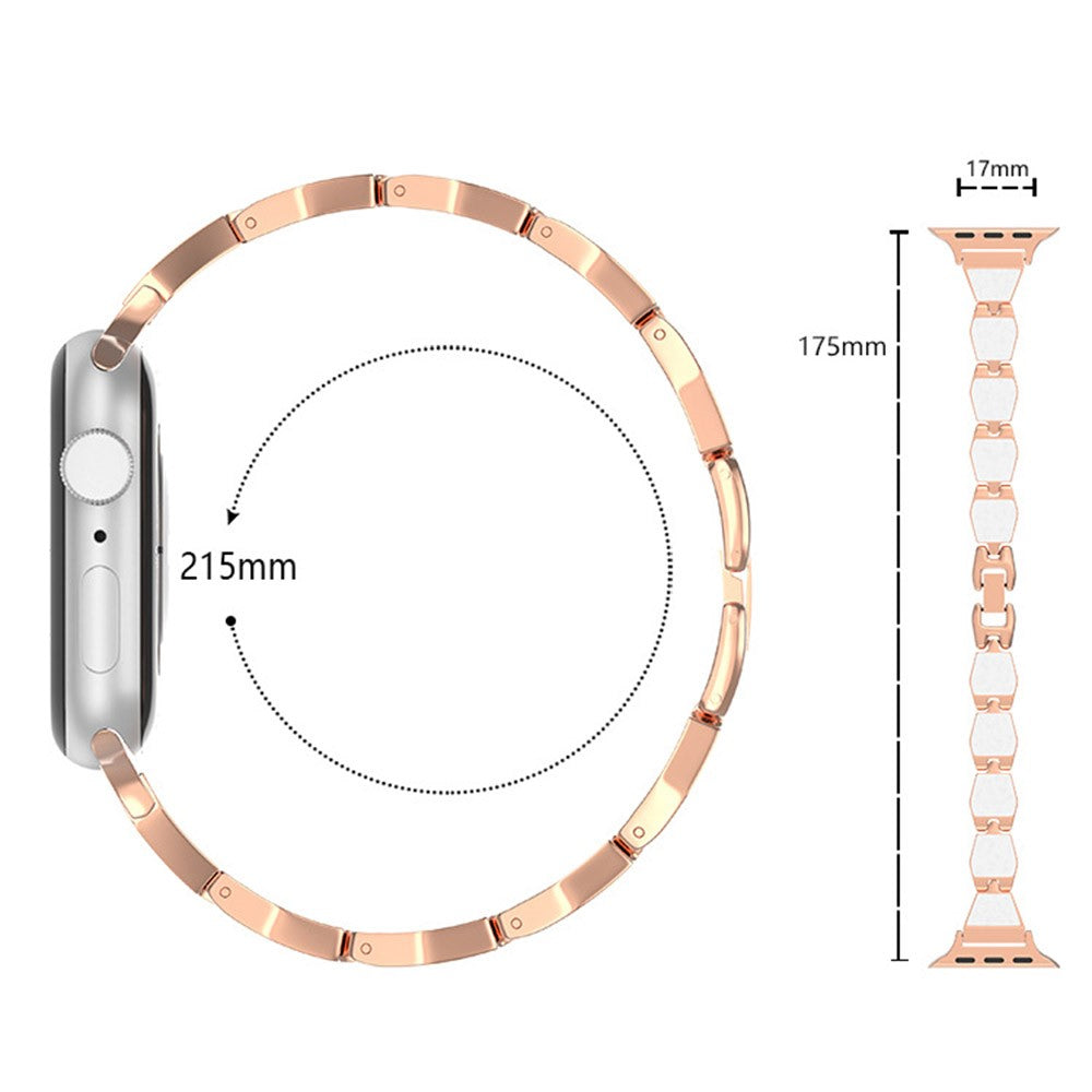 Rigtigt pænt Universal Apple Metal og  Rhinsten Urrem - Hvid#serie_1