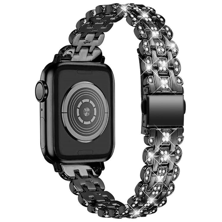 Vildt elegant Universal Apple Metal og  Rhinsten Urrem - Sort#serie_2
