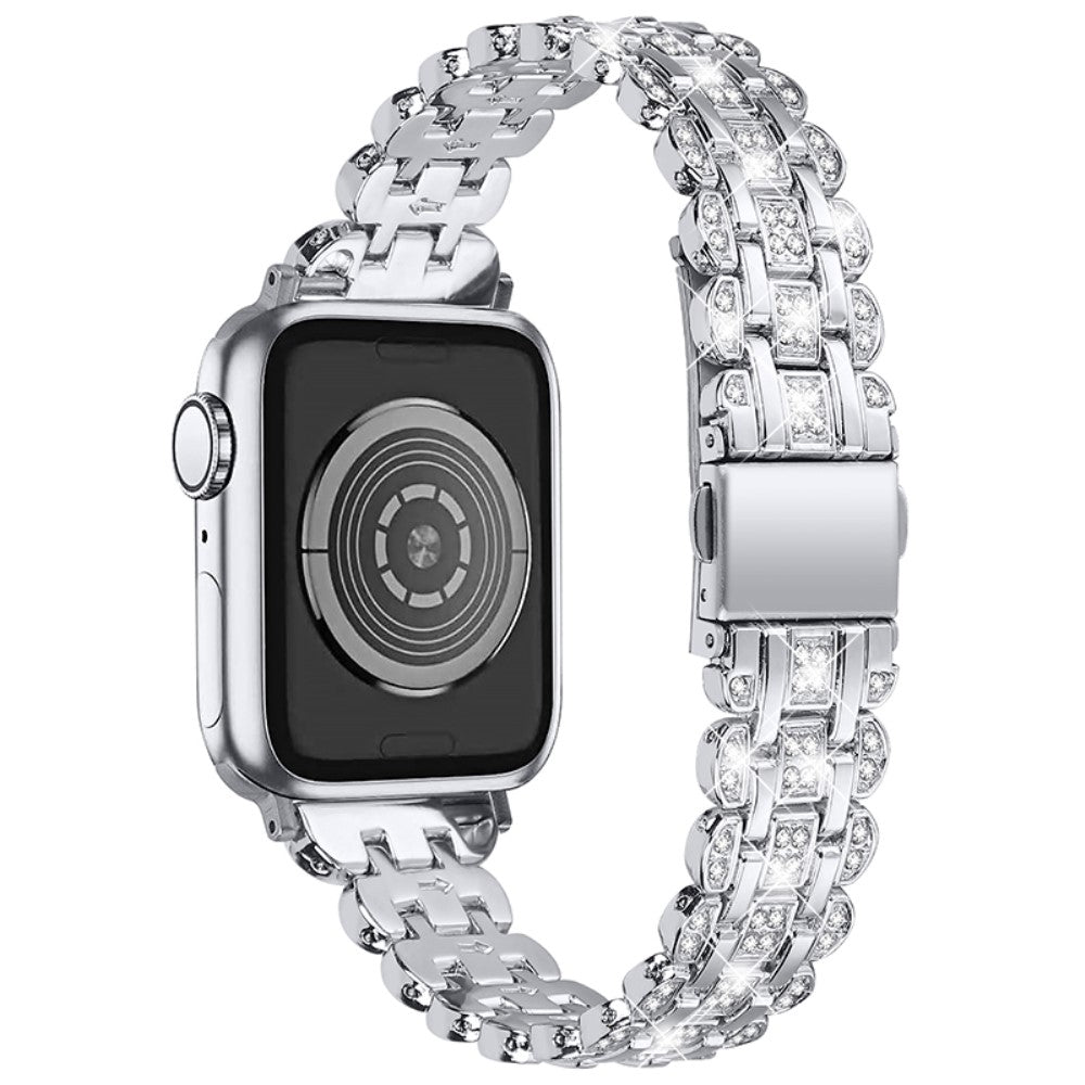Vildt elegant Universal Apple Metal og  Rhinsten Urrem - Sølv#serie_5