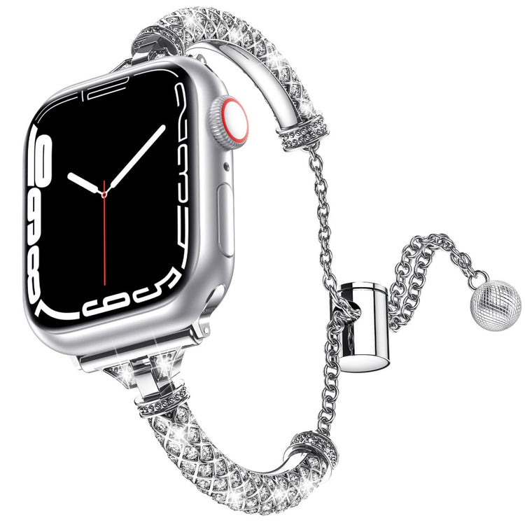 Vildt rart Universal Apple Metal og Rhinsten Rem - Sølv#serie_4