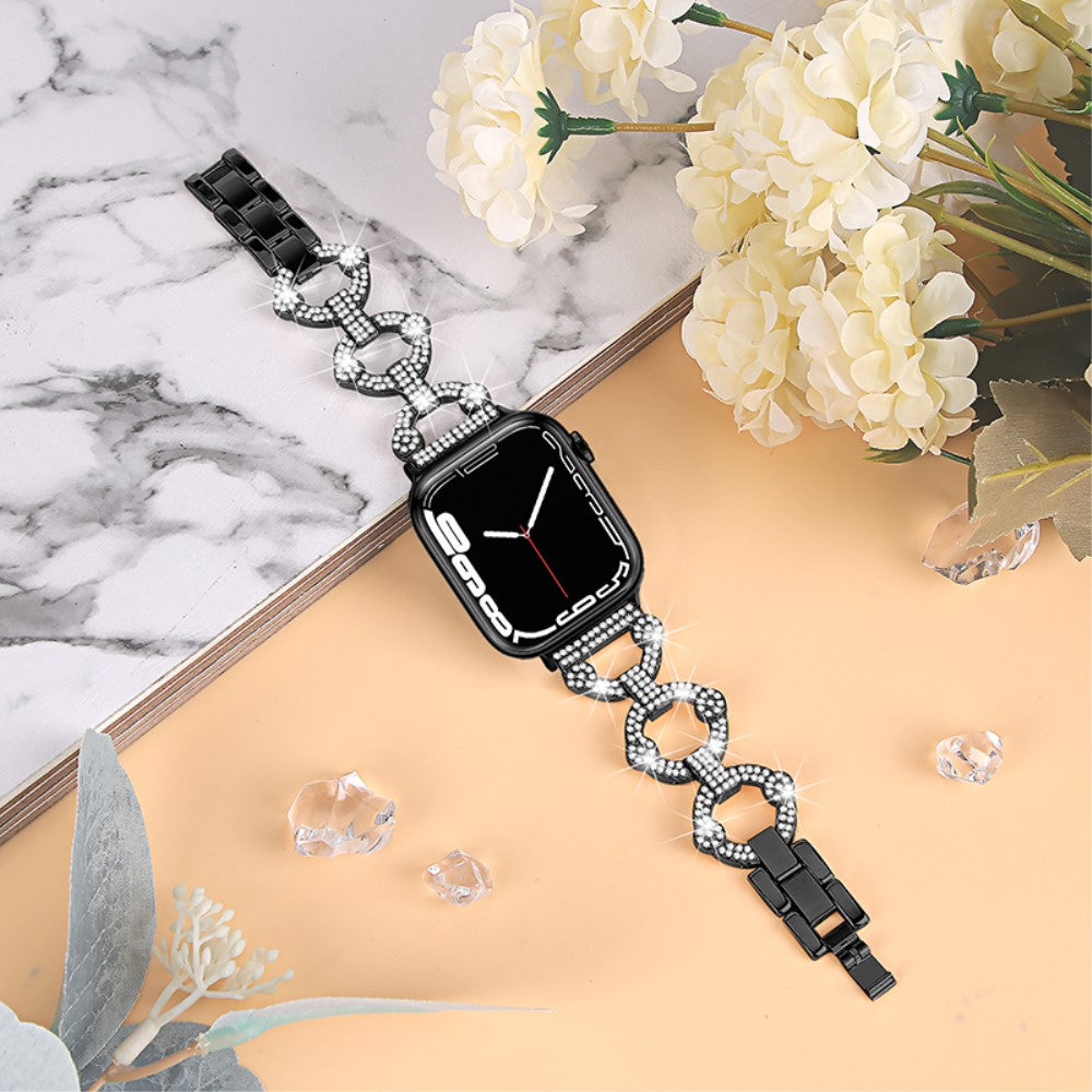 Elegant Universal Apple Rhinsten og Glas Rem - Sort#serie_1