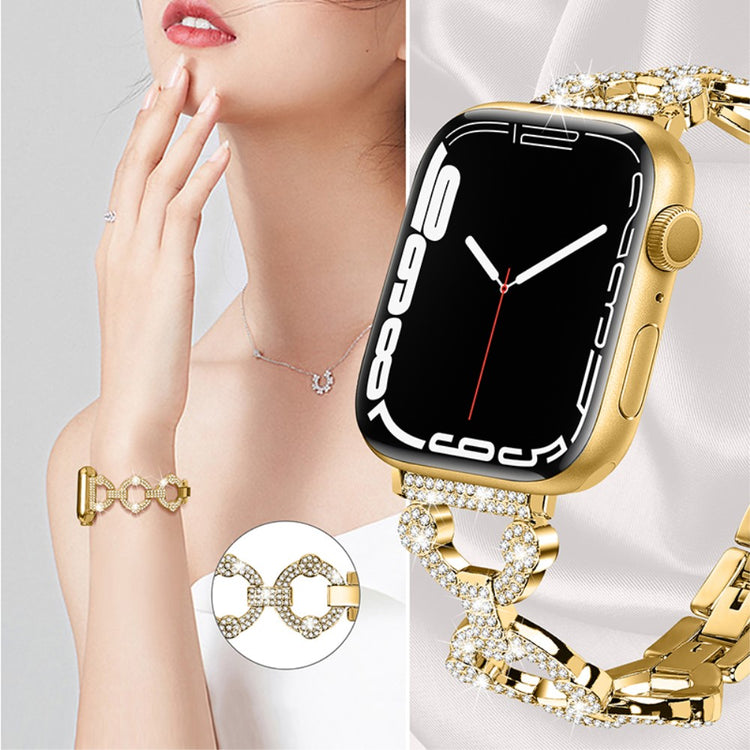 Elegant Universal Apple Rhinsten og Glas Rem - Guld#serie_2